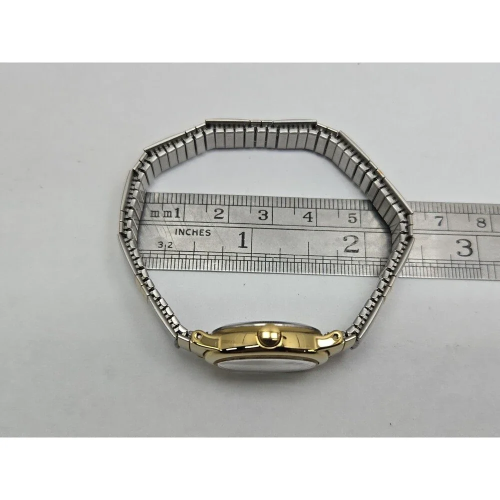 Vintage Timex Cavatina Womens Oval Gold Silver Two Tone Watch Dainty New Battery